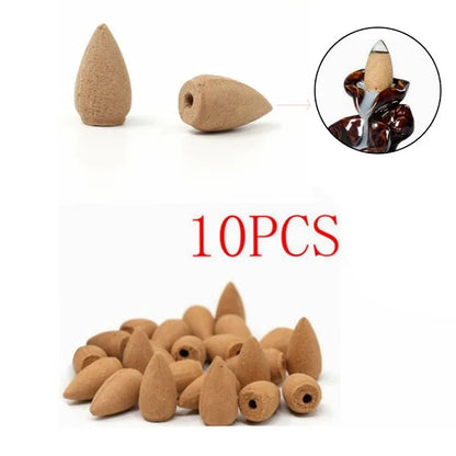 10PC Reflux Aroma Natural Agarwood Home Decoration Incense Burner Smoke Waterfall Back Flow Aromatherapy Incense Burner#10