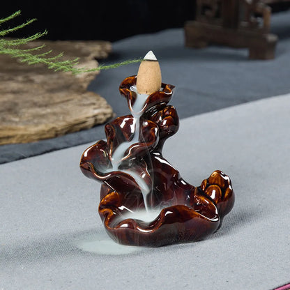 10PC Reflux Aroma Natural Agarwood Home Decoration Incense Burner Smoke Waterfall Back Flow Aromatherapy Incense Burner#10