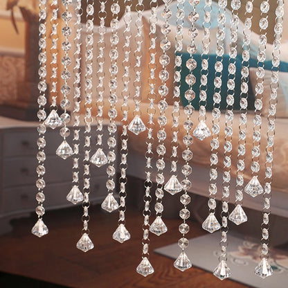 1m Home Crystal Clear Acrylic Bead Garland Chandelier Curtain Pendant Hanging Wedding Decoration Party Festive Supplies Decor